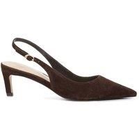 Dune London Ladies CELINNA Pointed Toe Kitten Heel Court Shoes Size UK 8 Kitten Heel Suede Slingbacks Brown