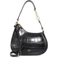 Dune London Directional Tassel Trim Leather Hobo Bag - Black