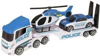 Teamsterz Mighty Machines Large Police Helicopter Transporter | Light & Sound | Kids/' Play Figures & Vehicles Toy Car Set For Ages 3+