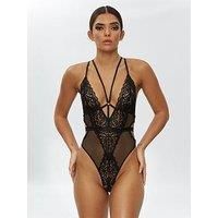 Ann Summers Bodywear The Obsession Crotchless Body - Black