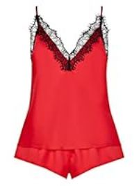 Ann Summers Cerise Cami Satin Set Red M