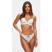 Ann Summers The Icon Lace Thong for Women with Eyelash Trim and Charm Detail - Lace String Lingerie - Women/'s Knickers - Everyday Underwear for Women - Lingerie Set White