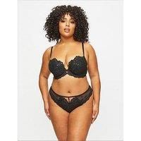 Ann Summers The Icon Fuller Bust Lace Bra, Women/'s Black Plunge Bra with Lace Detail, Underwired Bra for Women, Padded Bras Plus Size Lingerie - Black