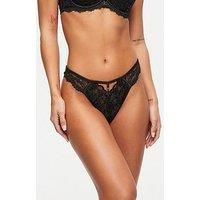 Ann Summers The Icon Lace Thong for Women with Eyelash Trim and Charm Detail - Lace String Lingerie - Women/'s Knickers - Everyday Underwear for Women -Lingerie Set - Black 8