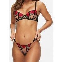 Ann Summers Caged Rose Thong, Embroidered Knicker, Briefs, Lingerie, Matching Set