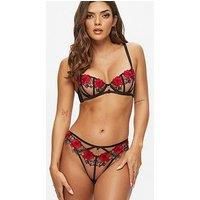 Ann Summers - Valentines - Caged Rose Brazilian Black/Red