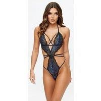 Ann Summers Bodywear Liberty Crotchless Body - Black/Multi