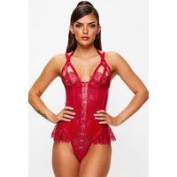 Ann Summers Exuberant Crotchless Teddy - Red