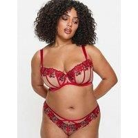 Ann Summers Caged Rose Non-Pad Balcony Bra, Fuller Bust Bra, DD+ Bra, Embroidered Bra, Womens Matching Underwear, Womens Lingerie