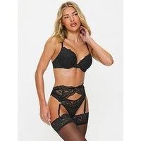 Ann Summers Sexy Lace Padded Boost Bra for Women with Plunge Neckline, Shape & Support - Every Day Bra Black