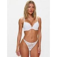 Ann Summers Sexy Lace String Thongs for Women with lace Trim and Charm Detail - Lace G String - Barely There String Underwear - Thong Lingerie White