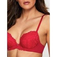 Ann Summers Sexy Lace Padded Plunge Bra In Red