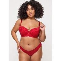 Ann Summers Sexy Lace Padded Balcony Bra In Red