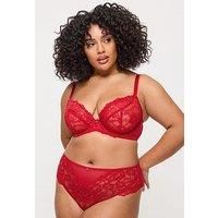 Ann Summers Sexy Lace Fuller Bust Non Padded Plunge Bra, A-D Cup, Curve-Enhancing Womens Underwear with Underwire Support, Sheer Lace Cups & Power Mesh Wings - Womens Lingerie