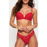 Ann Summers Sexy Lace Thongs for Women with Charm Detail - Lace G String - Low Rise Thong - Everyday Underwear for Women Red