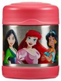 Thermos - Disney Princesses Food Flask (290ml) - BPA Free, Stainless Steel, Spill Proof, Cinderella, Rapunzel Thermal Kids Flask with Personalised Name Labels for Lunch Box, 5 Hours Hot & 7 Hours Cold