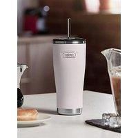 Thermos - Stainless Steel Peony Pink Icon Straw Cup (710ml) BPA Free Metal Water Bottle with Straw, Reusable Gym Bottle, 22hrs Cold Drinks Flask, Dishwasher Safe