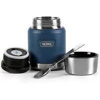 Sharp Thermos Icon Series Stainless Steel Food Flask 470Ml With Spoon - Navy, Blue