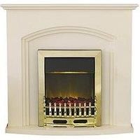 Adam Fires & Fireplaces Truro Electric Fireplace Suite With Brass Inset Fire