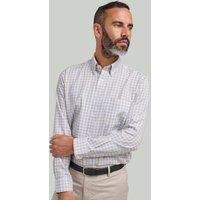 Double TWO Men's Blue & Yellow Bamboo Check Button-Down Collar Shirt | Size: 18.5 in