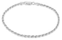 Revere Italian Silver Diamond Cut Rope 7.5 Inch Bracelet