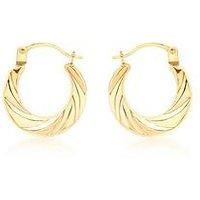 Love Gold 9Ct Yellow Gold 15.5Mm X 15Mm Twist Creole Earrings