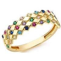 Love Gold 9Ct Yellow Gold 7.3Mm X 8.6Mm Oval Ribbed Signet Ring
