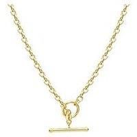 Love Gold 9Ct Yellow Gold TBar Oval Belcher Chain Necklace