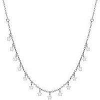 The Love Collection Silver Dangly Stars Necklace