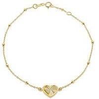The Love Collection 9Ct Rainbow Heart Trace Bracelet