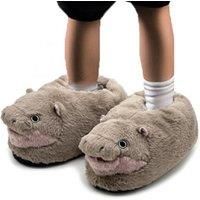 Fluffy Moo Deng Hippo Novelty Slippers - One Size!