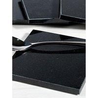 Naturals Set of 4 Black Granite Coasters by Creative Tops, 10 x 10 cm (4 Inch x 4 Inch)