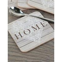 Everyday Home 4-Piece Set of Cork-Backed Coasters 10.5 x 10.5 cm (4" x 4")