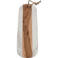 Naturals Marble Serving Board with Acacia Wood Panel and Hanging Loop by Creative Tops, 44.5 x 20 cm (17½ x 7¾ Inch)