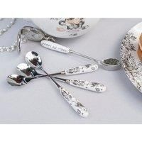 V&A Alice in Wonderland Stainless Steel Teaspoons with Decorative Porcelain Handles, 15.5 cm (6 Inch) - White