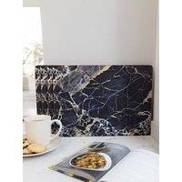 Creative Tops 'Navy Marble' Premium Large Cork-Backed Placemats, 40 x 29 cm - Navy Blue (Set of 4)