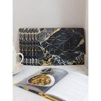 Creative Tops - Navy Marble Set of 6 Standard Medium Placemats, Cork, Navy Blue