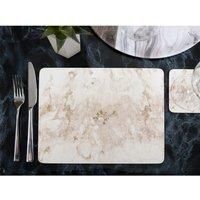 Creative Tops 'Grey Marble' Premium Cork-Backed Placemats, 30 x 23 cm - Grey/White (Set of 6)