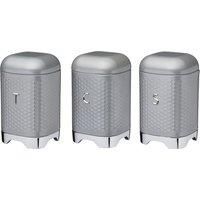 Set of 3 Lovello Grey Tea, Coffee and Sugar Canisters