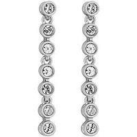 Jon Richard Made With Swarovski® Crystals Women/'s Silver Plated Tennis Crystal Drop Earring Embellished With Swarovski® Crystals