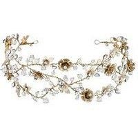 Jon Richard Women's Gold Plated Clear Crystal Floral Vine Hair