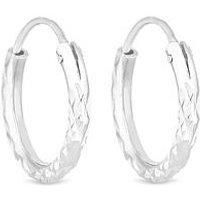 Simply Silver Women/'s Sterling Silver 925 Silver Mini D/C Hoop Earring
