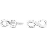 Simply Silver Polished Infinity Stud Earrings