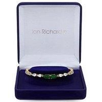 Jon Richard Cubic Zirconia And Emerald Green Stone Boxed Bracelet