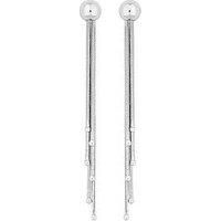 Sterling Silver 925 Slinky Multi Strand Tassel Drop Earring Silver