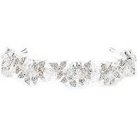 Jon Richard Emery Silver Leaf and Bead Statement Headband Silver