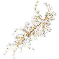 Jon Richard Harmony Gold Leaf and Crystal Sprig Clip Gold