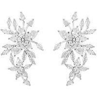 Silver Crystal Starburst Earrings