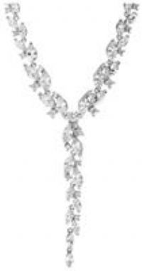 Jon Richard Silver Plated Cubic Zirconia Navette Necklace Silver