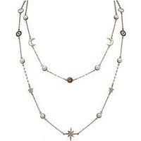 Jon Richard Gold Plated Crystal and Cream Pearl Celestial Necklace Gold